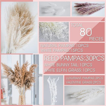 Chic Dried Pampa Grass Display - Ideal for Home Styling and Wedding Accents