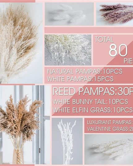 Chic Dried Pampa Grass Display - Ideal for Home Styling and Wedding Accents
