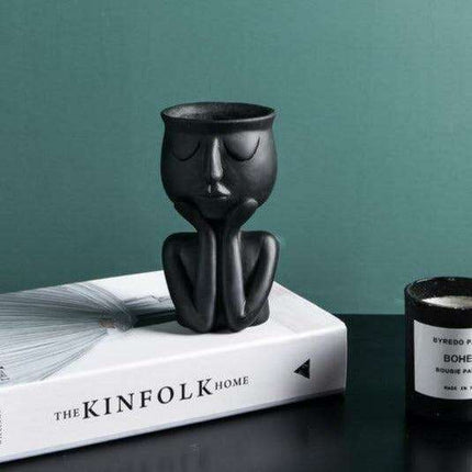 Abstract Head Design Ceramic Vase for Modern Nordic Home Decor - Très Elite