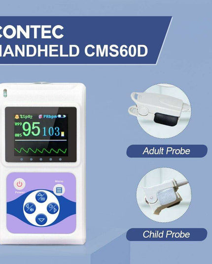 Smart Handheld Pulse Oximeter with Sleep Monitoring - Accurate Heart and Oxygen Level Tracking for All Ages and Pets