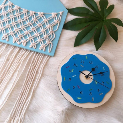 Adorable Donut Shaped Wall Clock - Whimsical Timepiece for Children's Rooms