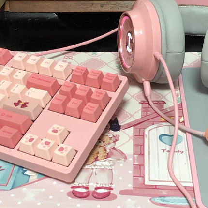 Adorable Kawaii Pink Bunny Oversized Desk Mat - Cute, Functional, and Non-Slip! - Très Elite