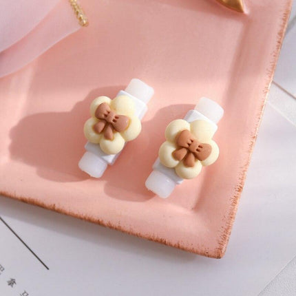 Adorable Milk Coffee Cartoon Cable Protector for Charging & Headphones..