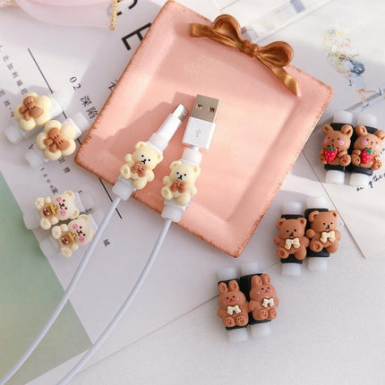 Adorable Milk Coffee Cartoon Cable Protector for Charging & Headphones - Très Elite