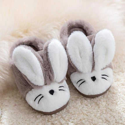 Adorable Rabbit-Themed Winter Slippers for Kids - Warm and Comfy Design