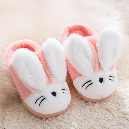 Adorable Rabbit-Themed Winter Slippers for Kids - Warm and Comfy Design