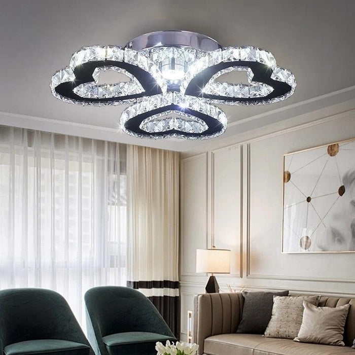 Elegant K9 Crystal Chandelier with 3 Rings & 30W LED Light - Contemporary Home Lighting