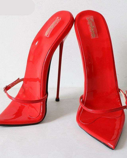 Stunning Metallic 7-Inch Heeled Sandals - Women's Elegant Nighttime Buckle Shoes