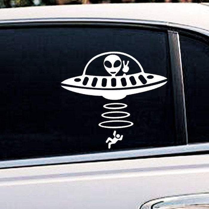 Alien Abduction UFO Reflective Waterproof Vinyl Decals for Jeep Car