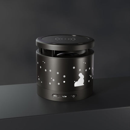 Aluminum Bluetooth Speaker with Integrated Wireless Charging Pad