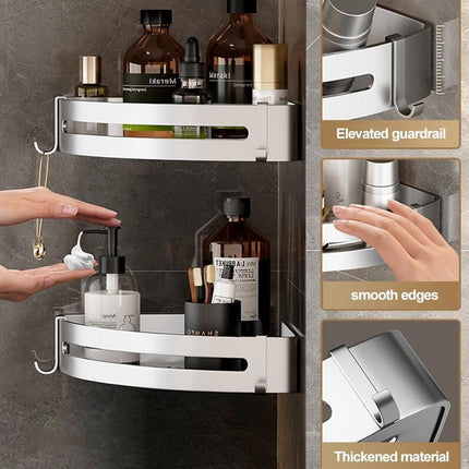 Aluminum Corner Shelf Rack with Versatile Dual Installation Options