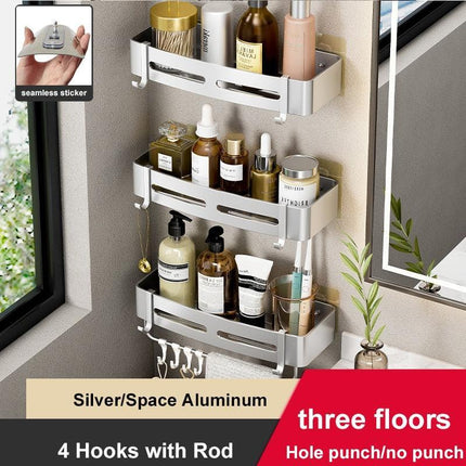 Aluminum Corner Shelf Rack with Versatile Dual Installation Options
