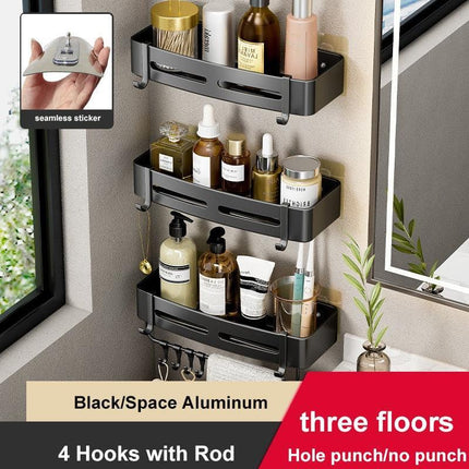 Aluminum Corner Shelf Rack with Versatile Dual Installation Options