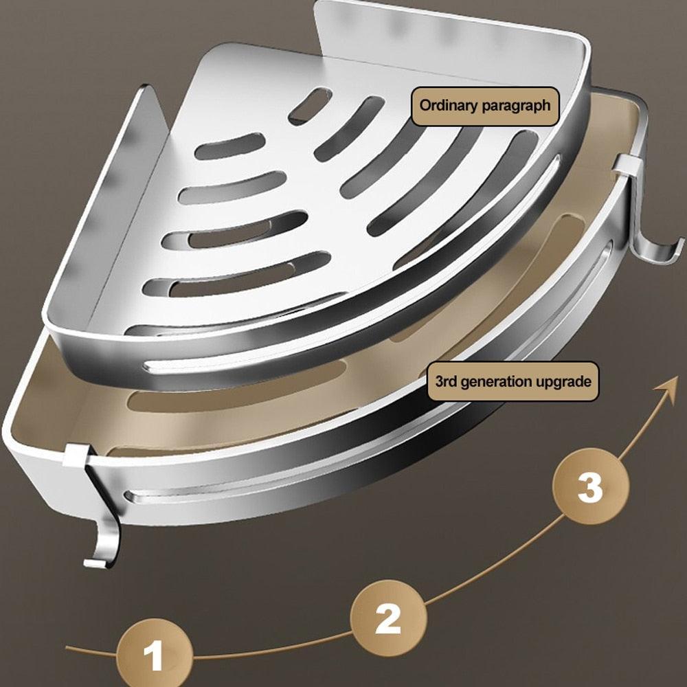 Aluminum Corner Shelf Rack with Versatile Dual Installation Options ...