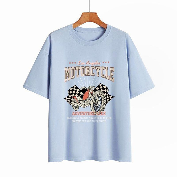 Rev up in Style with Women's Vintage Motorcycle Tee