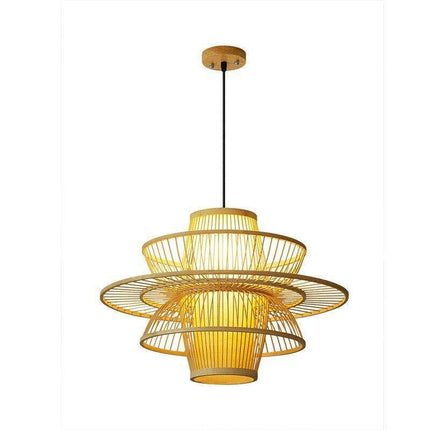 Artisan Bamboo Chandelier: Exquisite Handcrafted Lighting for Home and Garden - Très Elite