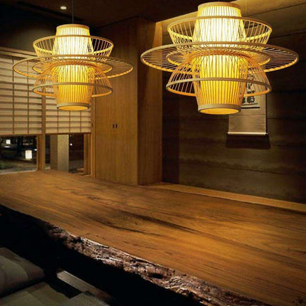Artisan Bamboo Chandelier: Exquisite Handcrafted Lighting for Home and Garden - Très Elite