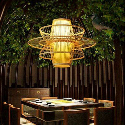 Artisan Bamboo Chandelier: Exquisite Handcrafted Lighting for Home and Garden - Très Elite
