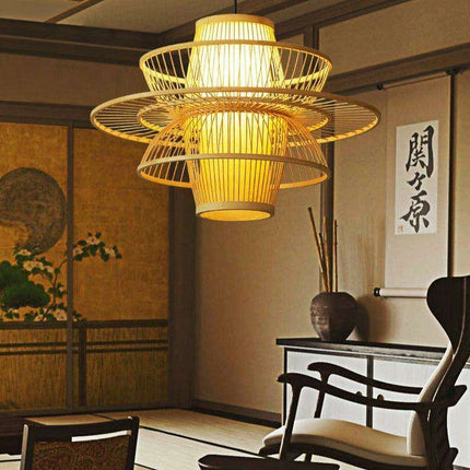 Artisan Bamboo Chandelier: Exquisite Handcrafted Lighting for Home and Garden - Très Elite