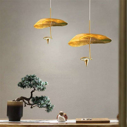 Artisan Crafted Zen Lotus Leaf Pendant Lights: Exquisite Handcrafted Illumination for Elegant Environments - Très Elite