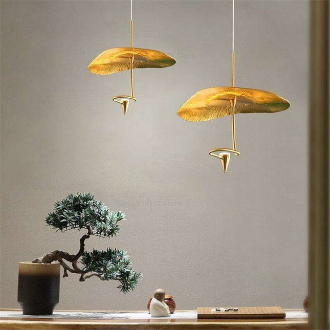 Artisan Crafted Zen Lotus Leaf Pendant Lights: Exquisite Handcrafted Illumination for Elegant Environments