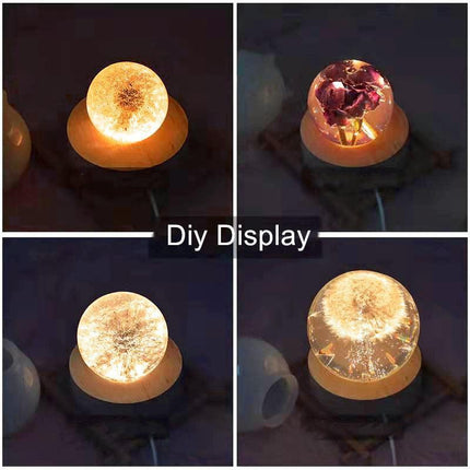 Artistic LED Wooden Nightlight Display Stand for Creative Showcases - Très Elite