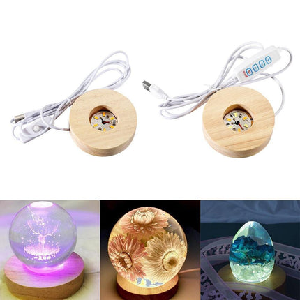 Artistic LED Wooden Nightlight Display Stand for Creative Showcases - Très Elite