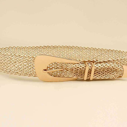 Asymmetrical Clasp Woven Waist Belt for Effortless Chic Style- Très Elite- Très Elite