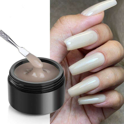 At-Home Salon Nail Extension Kit – Milky White UV Builder Gel for Professional Results.
