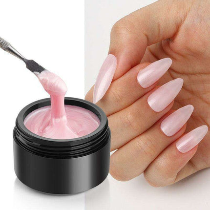 At-Home Salon Nail Extension Kit – Milky White UV Builder Gel for Professional Results.