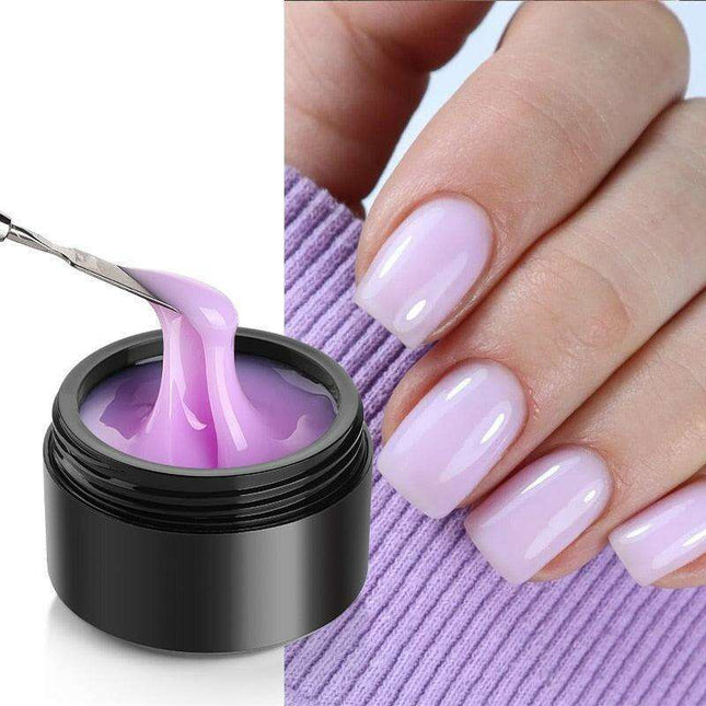 At-Home Salon Nail Extension Kit – Milky White UV Builder Gel for Professional Results
