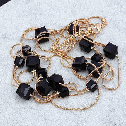 Austrian Crystal Adjustable Sweater Chain Necklace: Chic Versatility and Lasting Sophistication - Très Elite