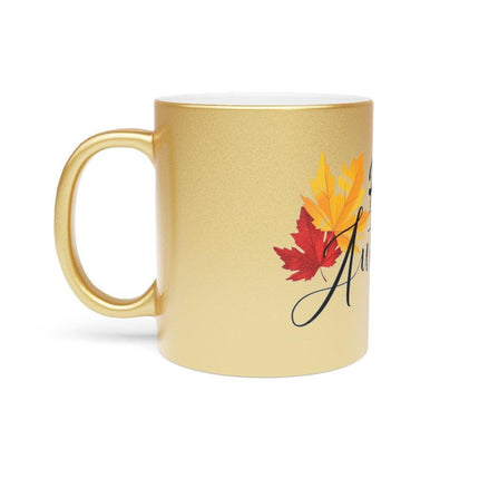 Autumn Elegance Metallic Coffee Mug (Silver / Gold)
