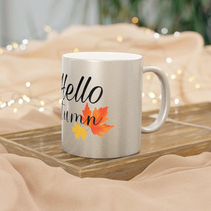 Autumn Elegance Metallic Coffee Mug (Silver / Gold)