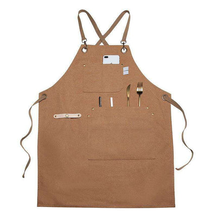 Versatile Canvas Apron with Large Storage Pocket for Gardeners and Creatives