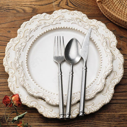Baroque Elegance Ceramic Dining Plate Set - Elevate Your Table Experience - Très Elite