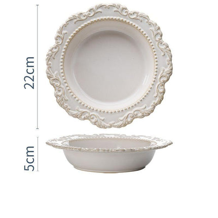 Baroque Elegance Ceramic Dining Plate Set - Elevate Your Table Experience - Très Elite