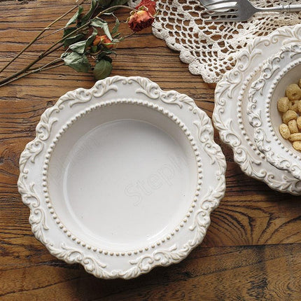 Baroque Elegance Ceramic Dining Plate Set - Elevate Your Table Experience - Très Elite