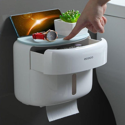 Bathroom Organizer with Phone Holder and Quick-Change Toilet Paper Feature - Très Elite