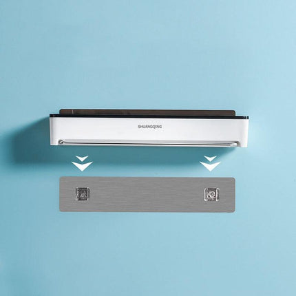 Bathroom Wall Organizer with Towel Rack and Hanging Bar