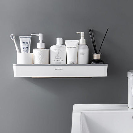 Bathroom Wall Organizer with Towel Rack and Hanging Bar