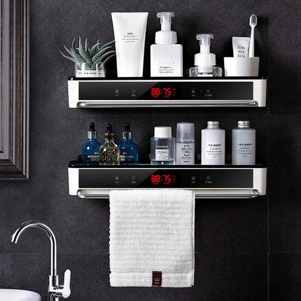 Bathroom Wall Organizer with Towel Rack and Hanging Bar