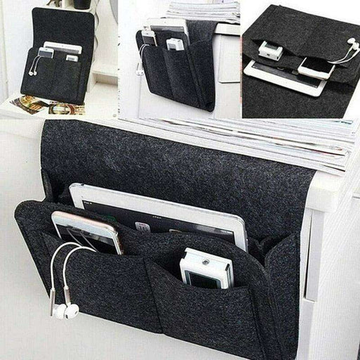 Bedside Organizer with Multi-Pocket Design and Anti-Slip Feature- Très Elite