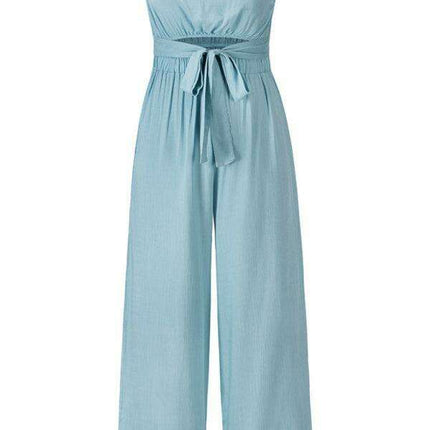 Bohemian Backless Jumpsuit & Straight Trouser Set: Summer Must-Have