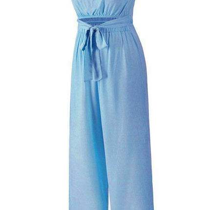 Bohemian Backless Jumpsuit & Straight Trouser Set: Summer Must-Have