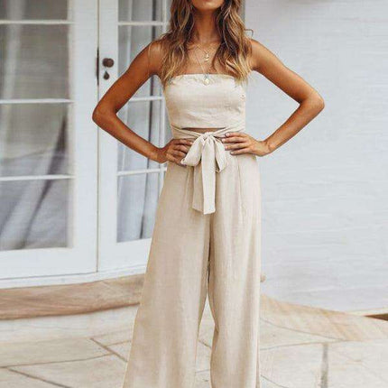 Bohemian Backless Jumpsuit & Straight Trouser Set: Summer Must-Have