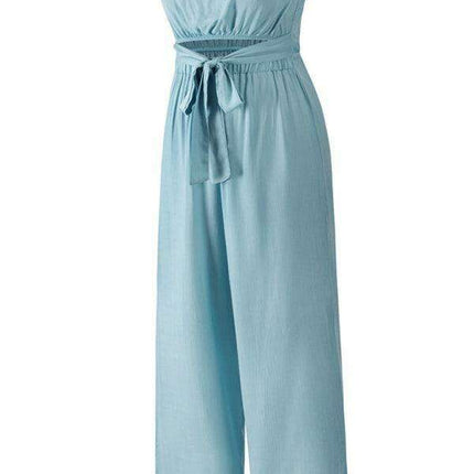 Bohemian Backless Jumpsuit & Straight Trouser Set: Summer Must-Have