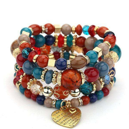 Bohemian Chic Crystal Beaded Bracelet - Elevate Your Style with Artistic Flair - Très Elite