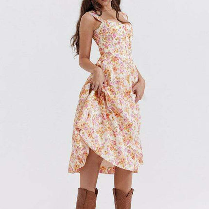 Bohemian Chic Floral Drape Dress: Effortless Style for Every Occasion - Très Elite