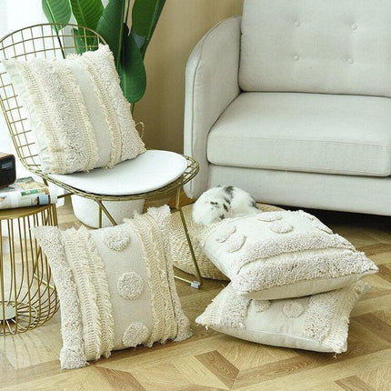 Bohemian Elegance Handwoven Cotton Pillow Cover Set - 2 Pieces - Très Elite